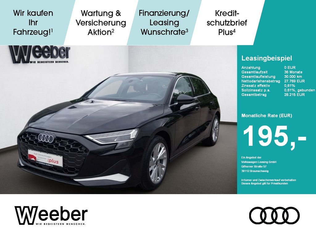 Audi A3 Sportback advanced *LED*VORB. AHK*LED*SHZ*KAM Leasing