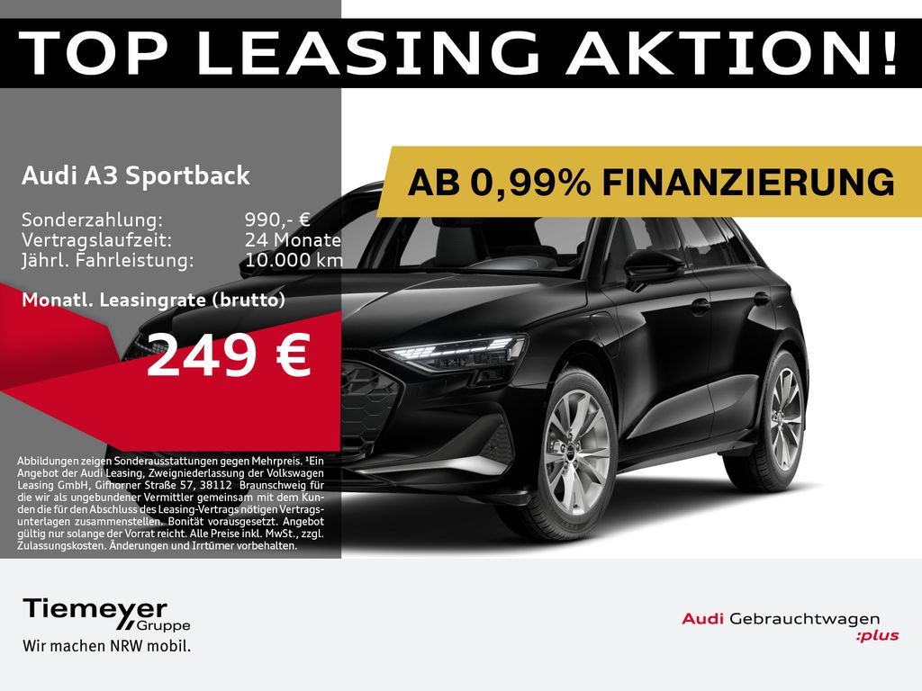 Audi A3 Sportback 40 TFSIe LED KAMERA eSPORTSITZE NAV Leasing