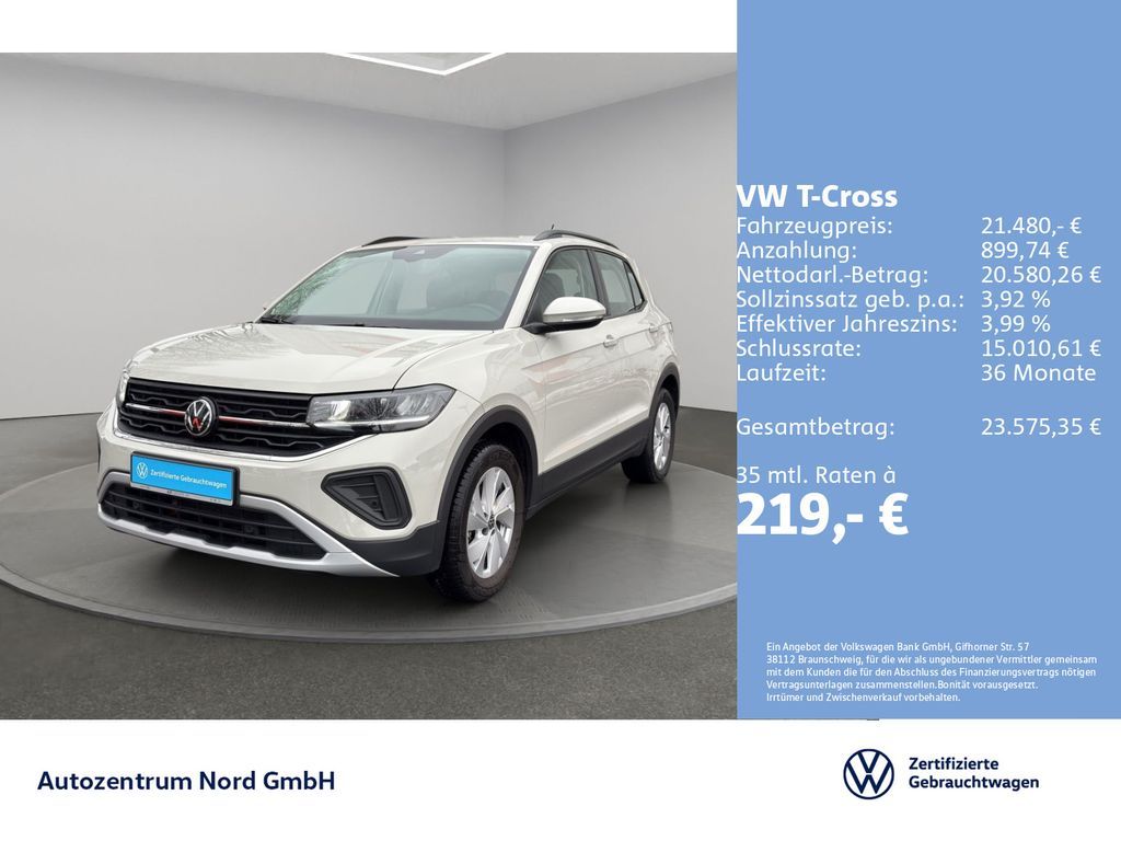 Volkswagen T-Cross 1.0 TSI Life LED+ACC+SITZHZG+APP-CONNECT Leasing