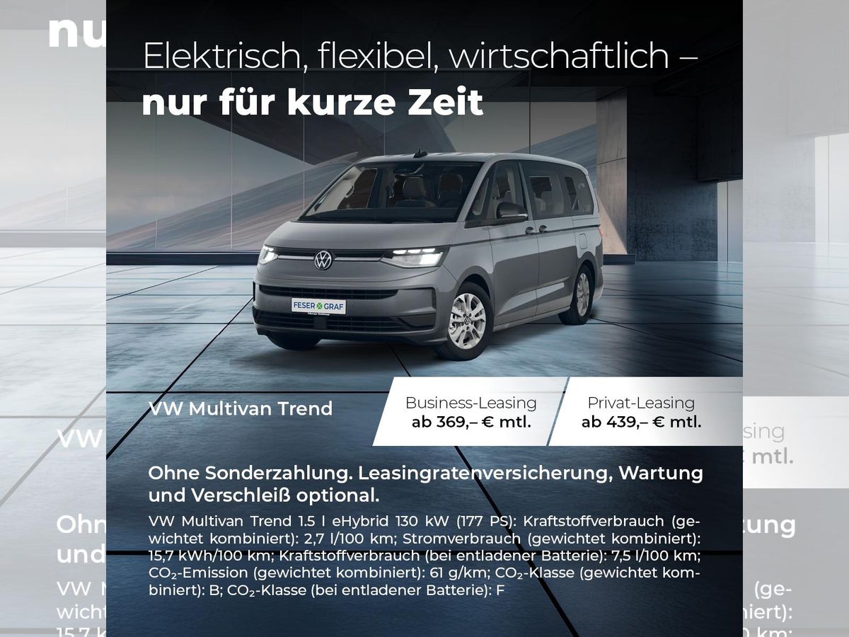 Volkswagen Multivan 1.5l e-Hybrid DSG 130kW ⚡HYBRID-WOCHEN!⚡ Leasing