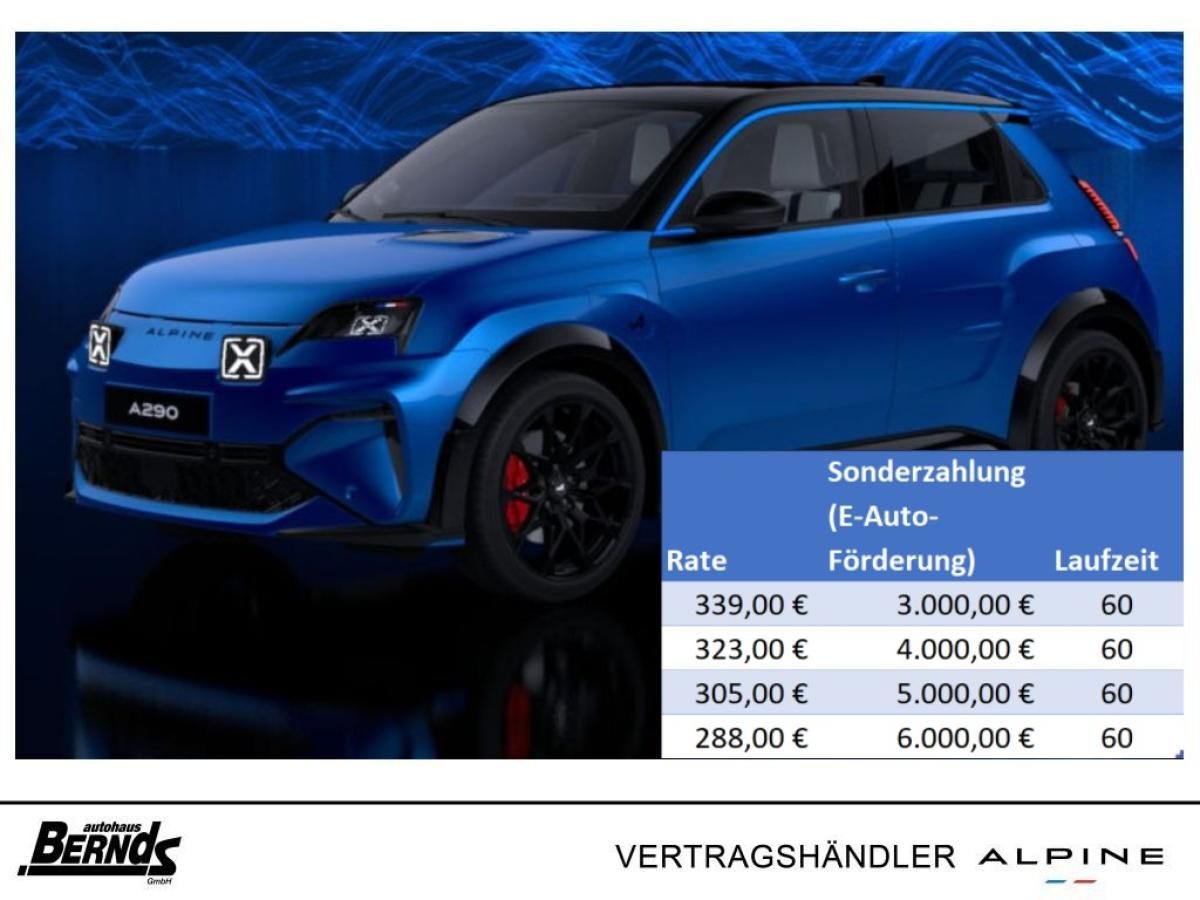 Alpine A290 GTS⚡⚡ELEKTROPRÄMIE EINGERECHNET ⚡⚡ZWEI RATEN GESCHENKT💸💸 Leasing