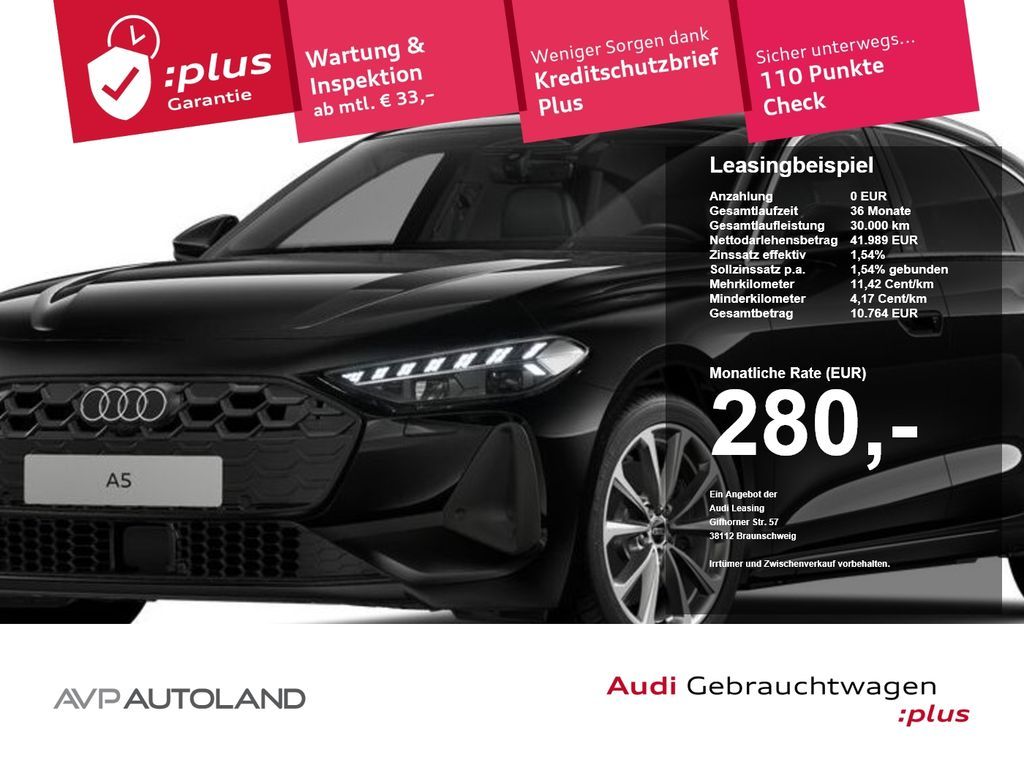 Audi A5 Avant TFSI S tronic Kamera+ Winterreifen Leasing