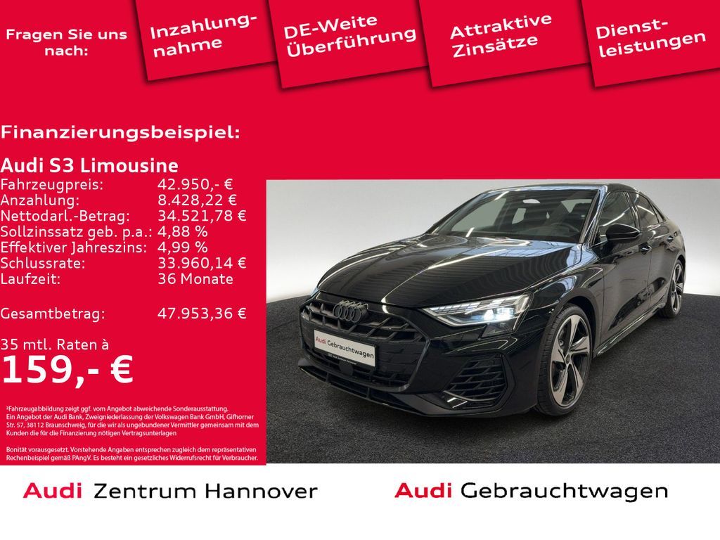 Audi S3 Limousine 2.0 TFSI ACC Kamera LED virtual Nav Leasing