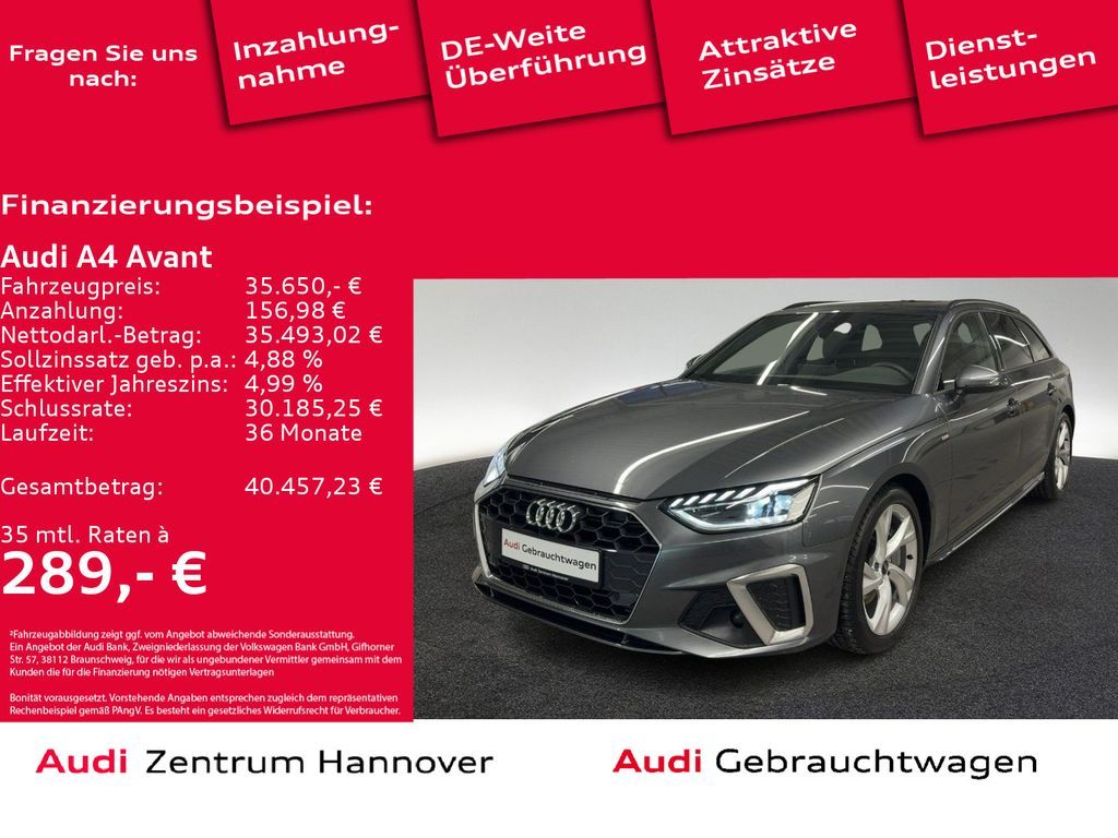 Audi A4 Avant S line 40 TFSI Pano Kamera Navi virtual Leasing
