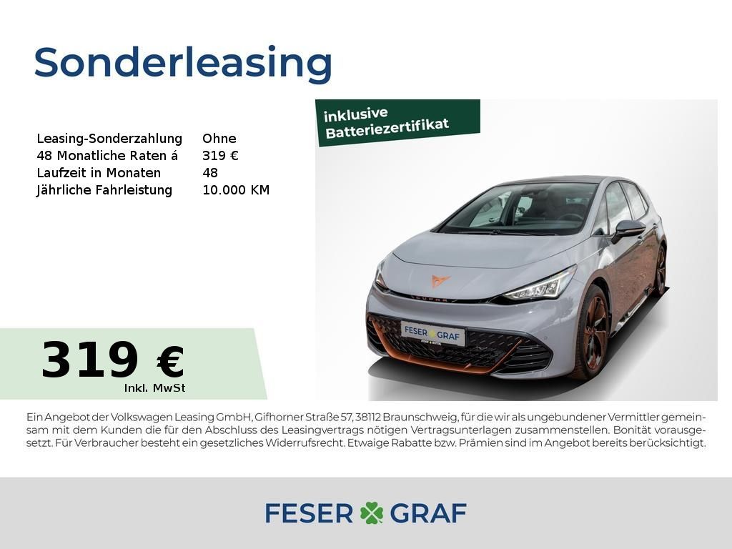 Cupra Born 150kW (204PS) 58kWh Navi/ACC/Pano/Kamera Leasing