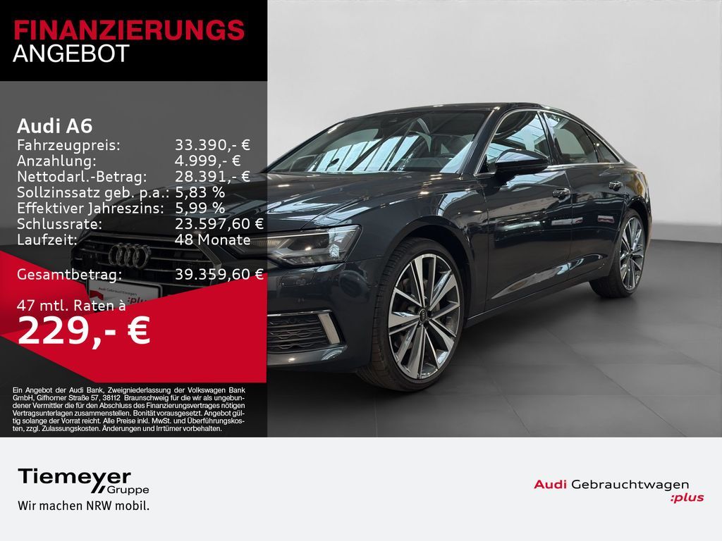 Audi A6 45 TFSI Q DESIGN LM21 LEDER AHK eSITZE STDHZG Leasing
