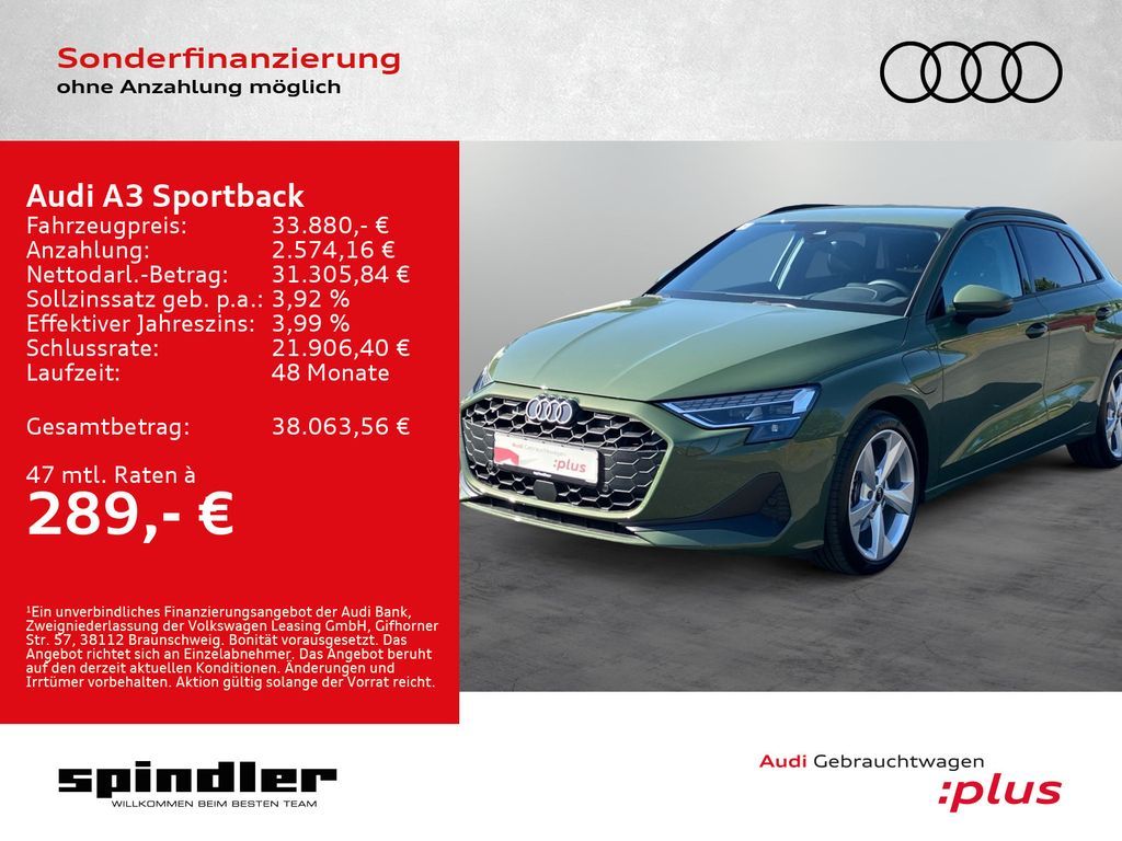 Audi A3 Sportback 40 TFSIe S-tronic / Standklima, LED Leasing
