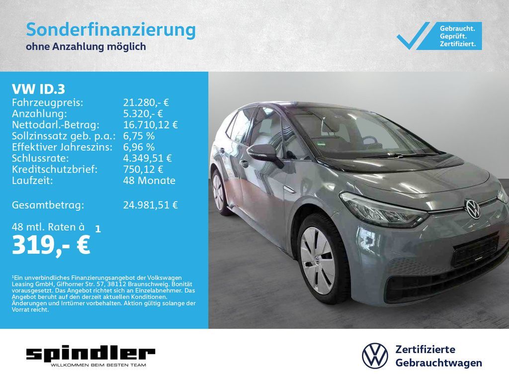 Volkswagen ID.3 Pure Performance / CarPlay, Standklima, LED Leasing