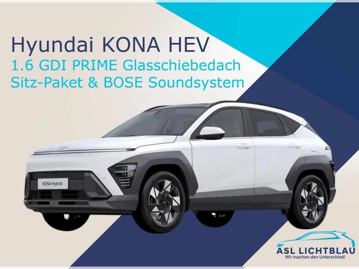 Hyundai KONA 1.6 GDI HEV DCT 2WD PRIME Glasschiebedach, Sitz-Paket & BOSE Soundsystem Leasing