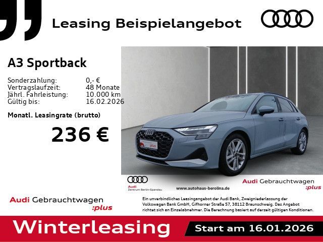 Audi A3 Sportback 35 TFSI Adv. *ACC*AHK*HuD*SONOS* Leasing