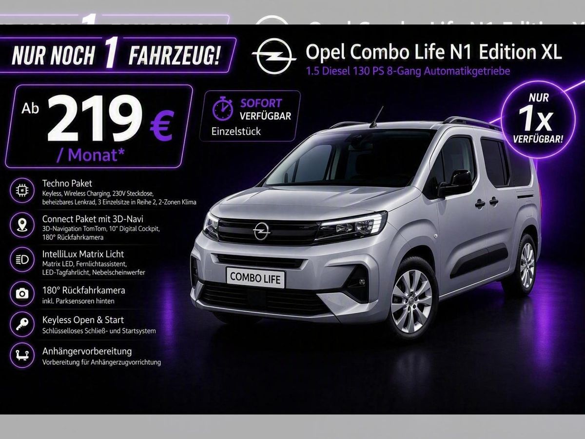 Opel Combo 1.5 D Edition Automatik XL 5-Sitze|Navi|Kamera|Matrix Leasing