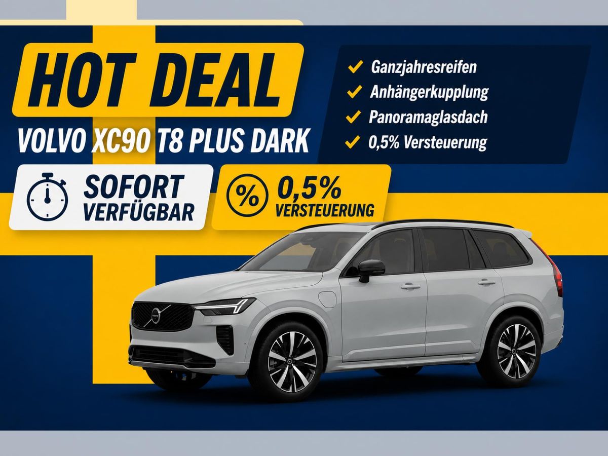 Volvo XC90 T8 PHEV AWD Plus Dark *Allwetter+AHK+HUD+PANO+sofort verfügbar*🔵🟡 Leasing
