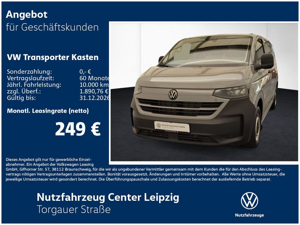 Volkswagen Transporter Kasten TDI 81 kW Preisvorteil 11333€ Leasing