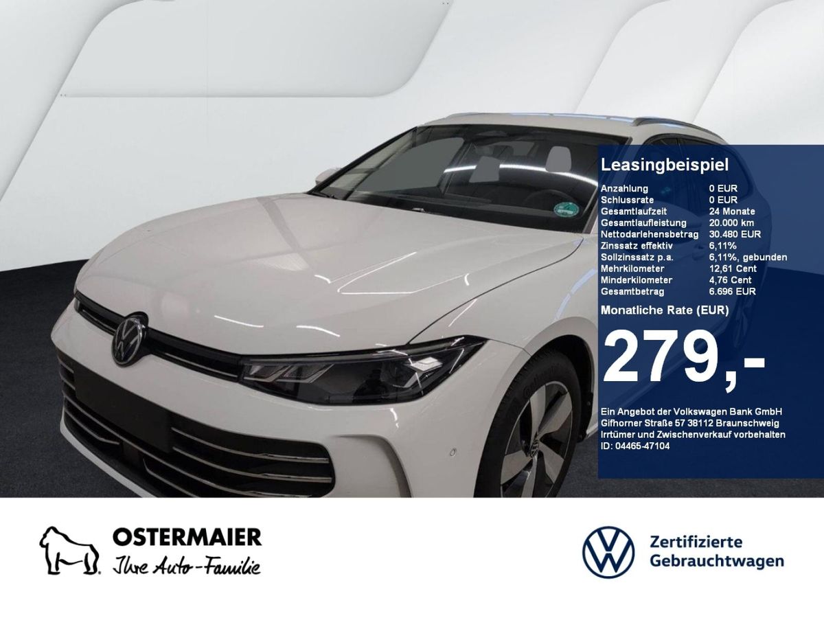 Volkswagen Passat Variant BUSINESS 1.5eTSI DSG ACC.AHK.AREA-VIEW.NAVI+VC.LED.APP-C.LKRD-HZG Leasing