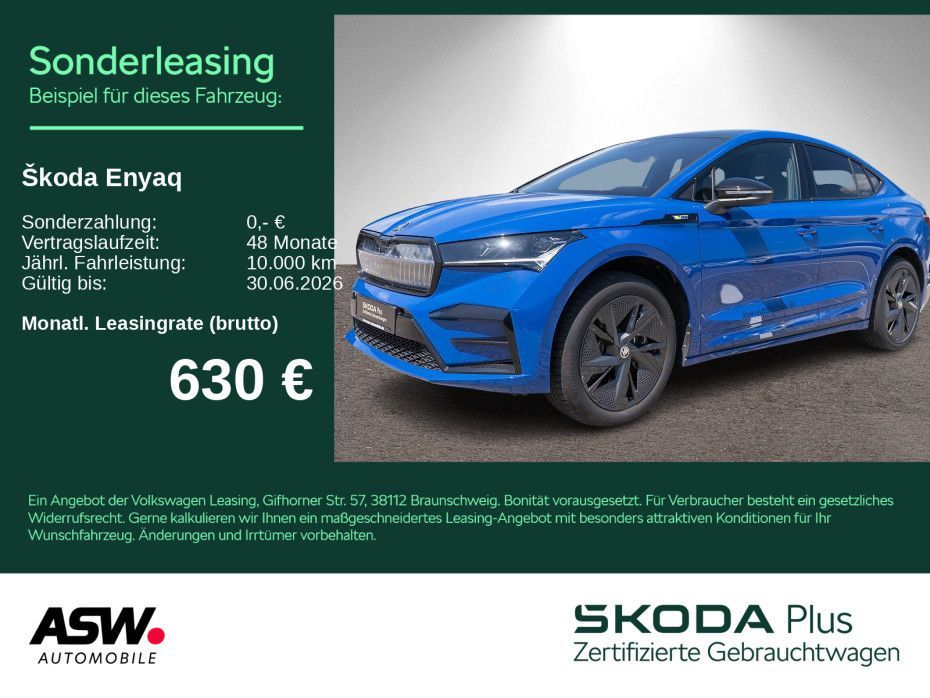 Skoda Enyaq RS Lounge LED Nav 360° Pano HUD ACC Canton Leasing