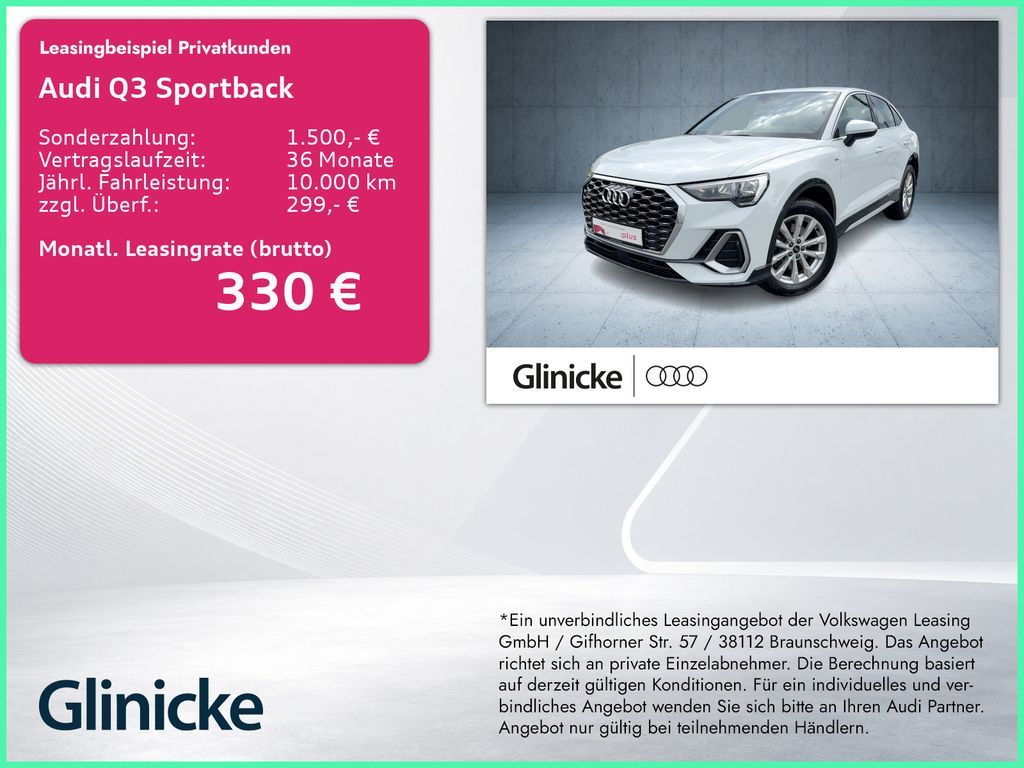 Audi Q3 Sportback S line 40 TFSI qu Nav/Kam/ACC/Memo/ Leasing