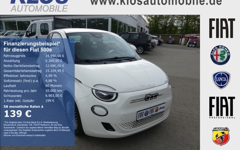 Fiat 500-elektro Limousine 23,8 KWh 3dr Auto kaufen