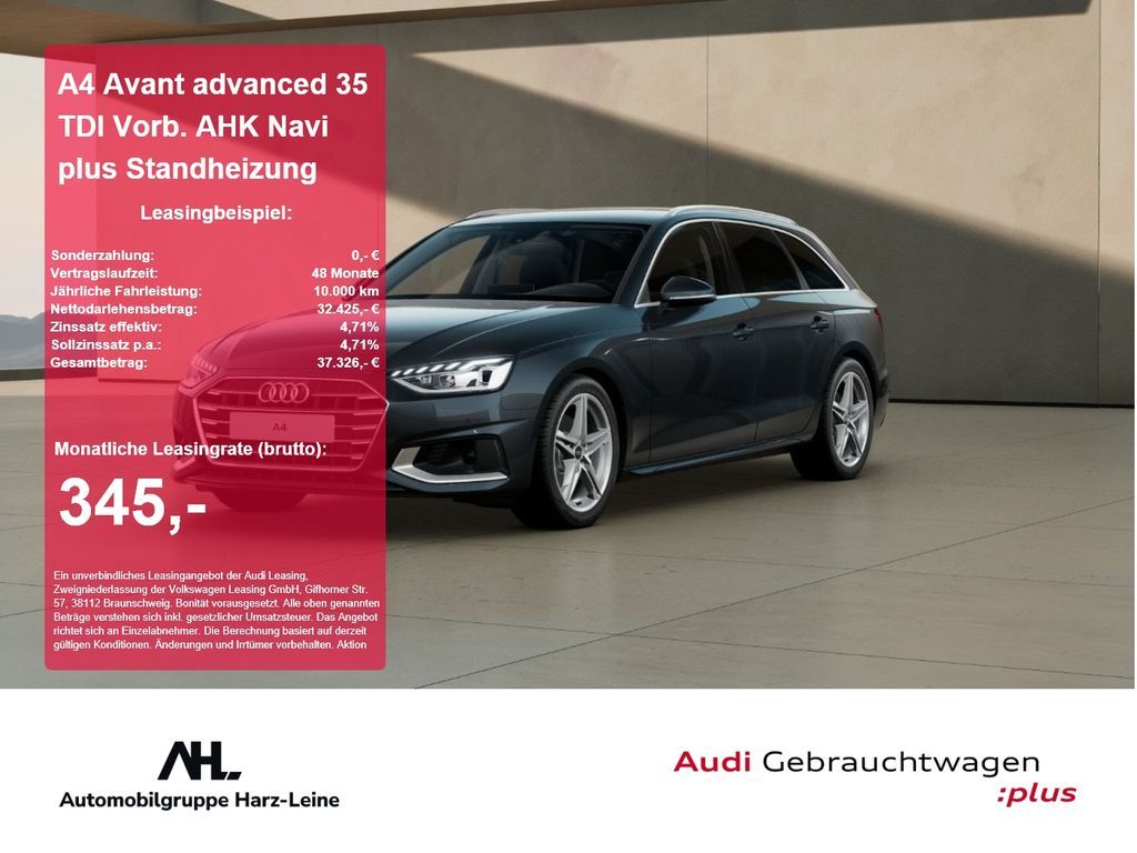 Audi A4 Avant advanced 35 TDI Vorb. AHK Navi plus Sta Leasing