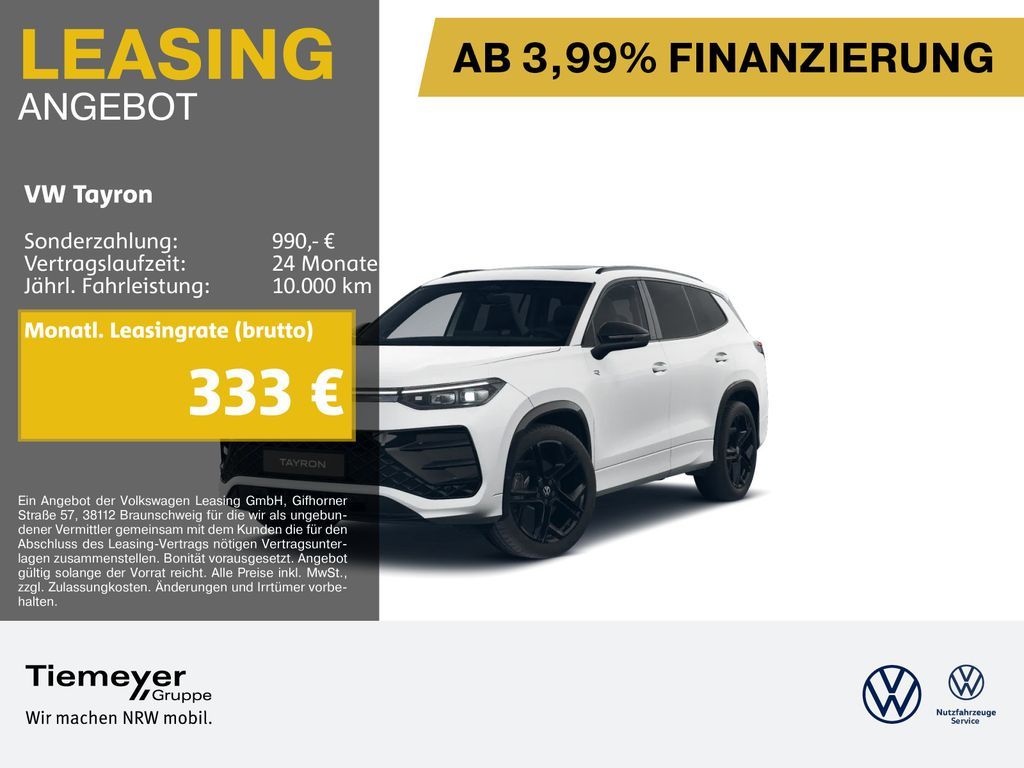 Volkswagen Tayron 2.0 TDI R-LINE BLACK LM20 H/K HuD EASYOPE Leasing