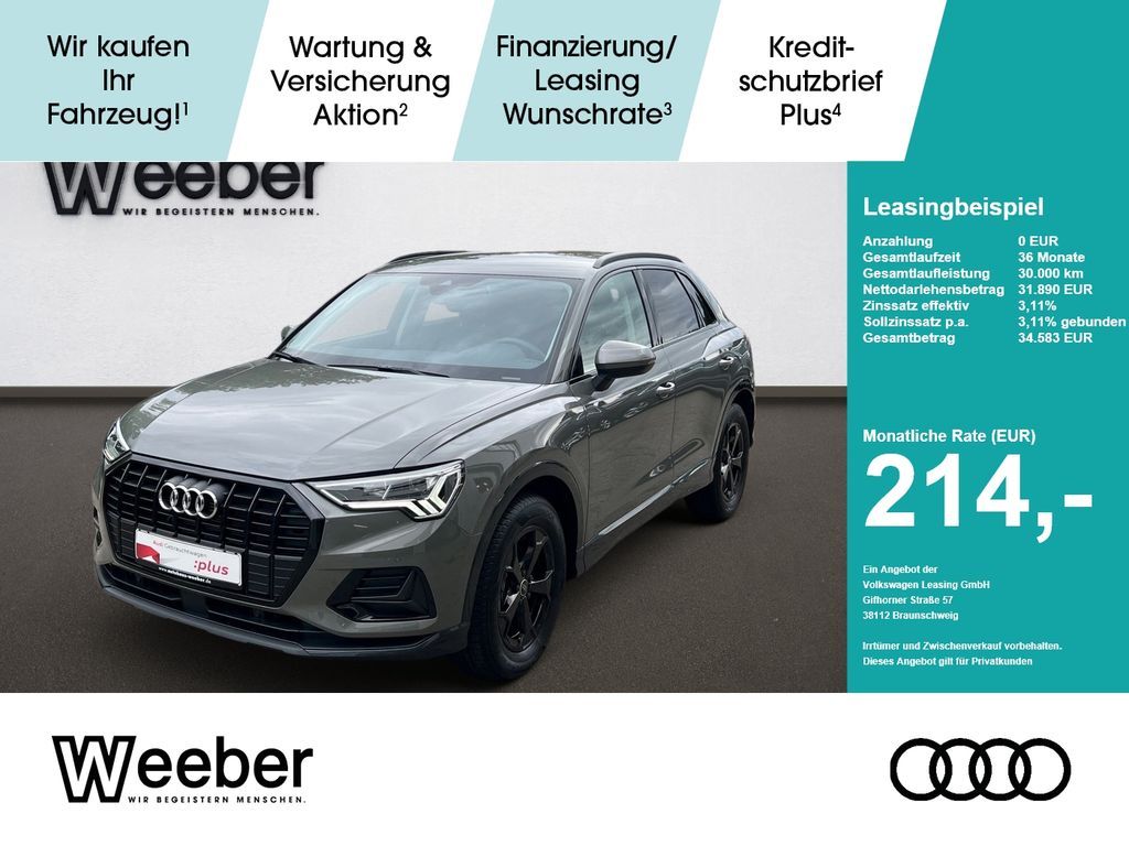 Audi Q3 *AHK*NAVI*LED*GRA*18ZOLL*KESSY*SHZ*5J GAR Leasing