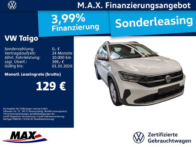 Volkswagen Taigo 1.0 TSI LIFE LED+ACC+APP+DCP+KAMERA+NAVI+ Leasing