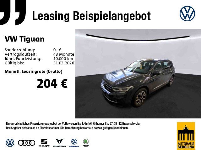 Volkswagen Tiguan 1.4 eHybrid Active DSG *IQ-MATRIX*AHK* Leasing