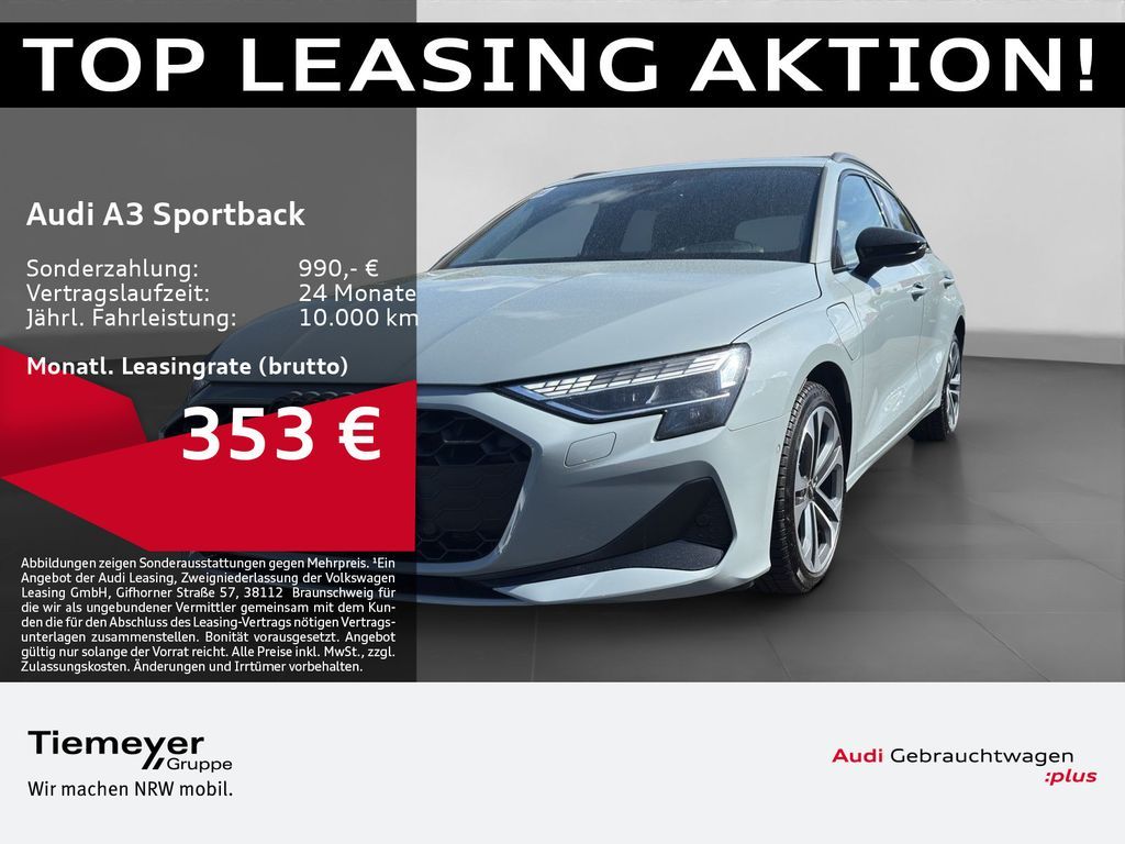 Audi A3 Sportback 40 TFSIe S LINE LM18 AHK NAVI+ SONO Leasing