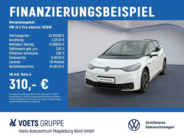 Volkswagen ID.3 Pro electric 107kW LED+NAVI+KLIMA+PDC