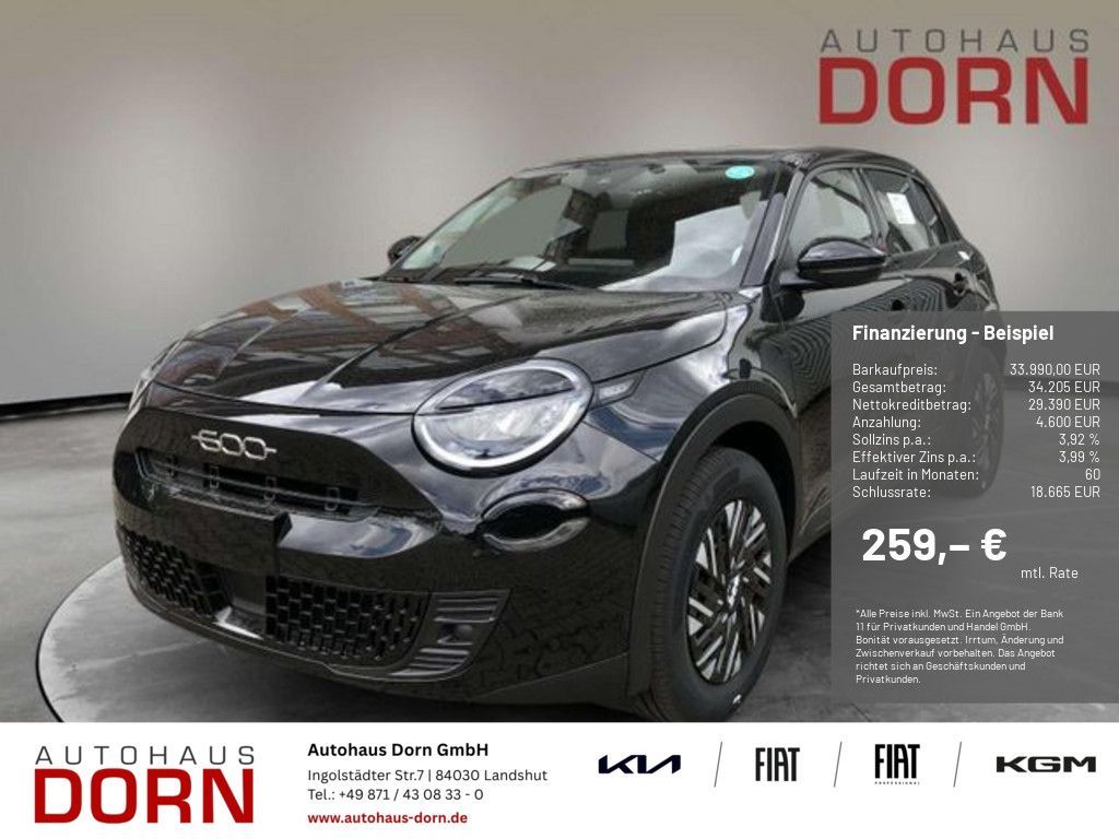 Fiat 600 E Red 54 kWh PDC LED Klimaautomatik Leasing