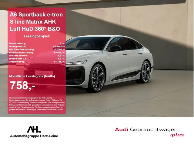 Audi A6 Sportback e-tron S line Matrix AHK Luft HuD 3