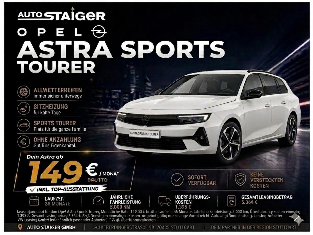 Opel Astra Sports Tourer🚀Einzelstück💎SOFORT VERFÜGBAR🔥 Leasing