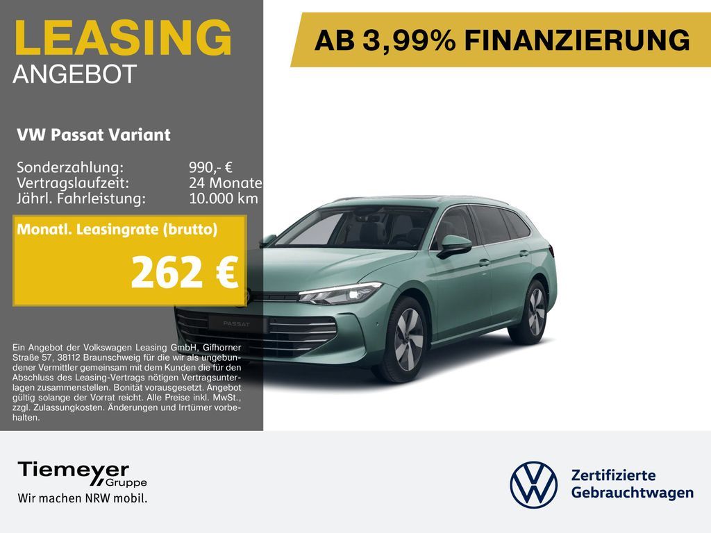 Volkswagen Passat Variant 1.5 eTSI DSG BUSINESS PANO HuD DC Leasing