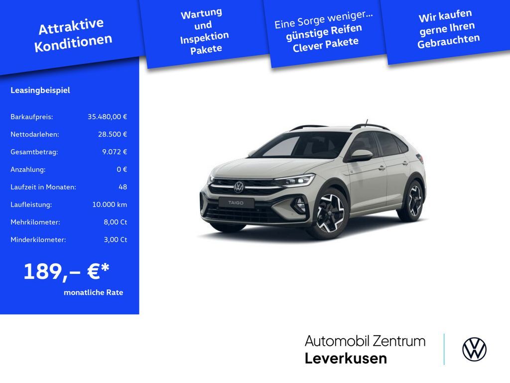Volkswagen Taigo R-Line MATRIX KAM SHZ CARPLAY PDC KLIMA Leasing