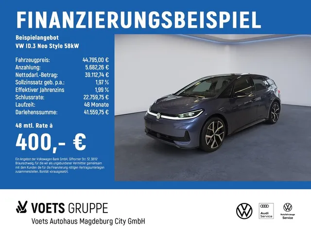 Volkswagen ID.3 Neo Style 58kW LED+NAVI+WÄRMEPUMPE+PANO+