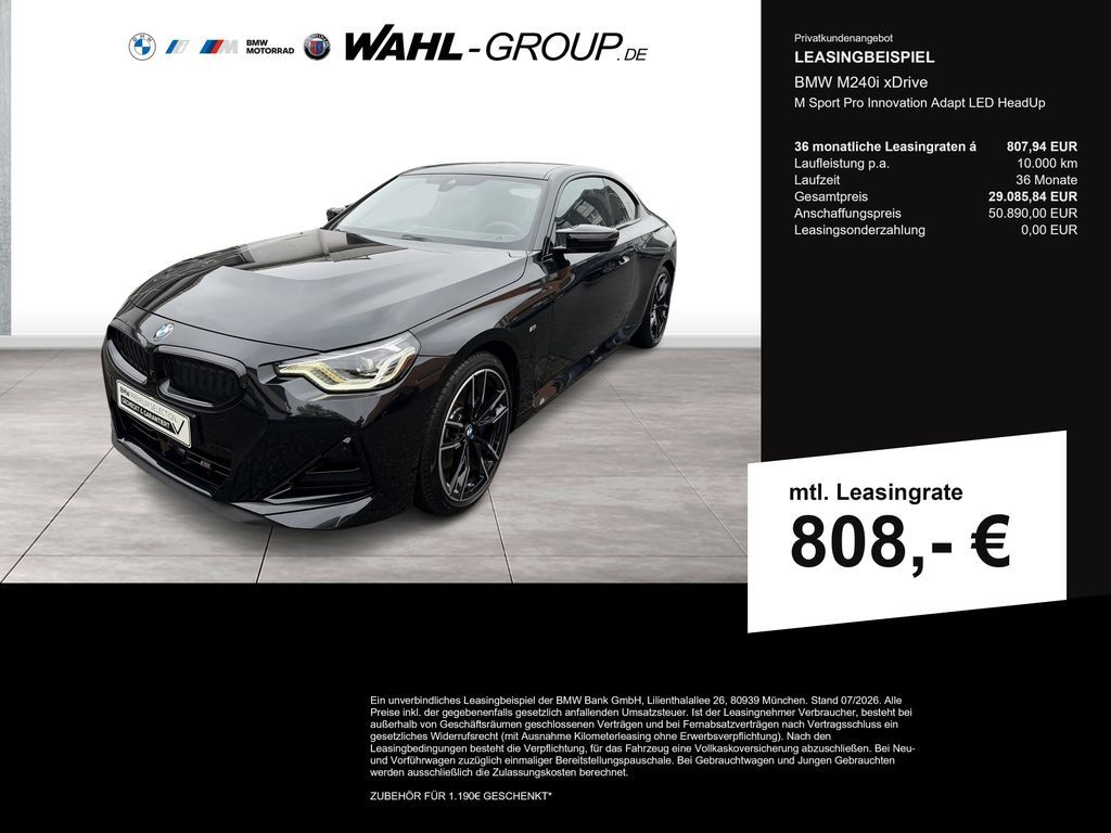 BMW M240i xDrive M Sport Pro Innovation Adapt LED He Leasing