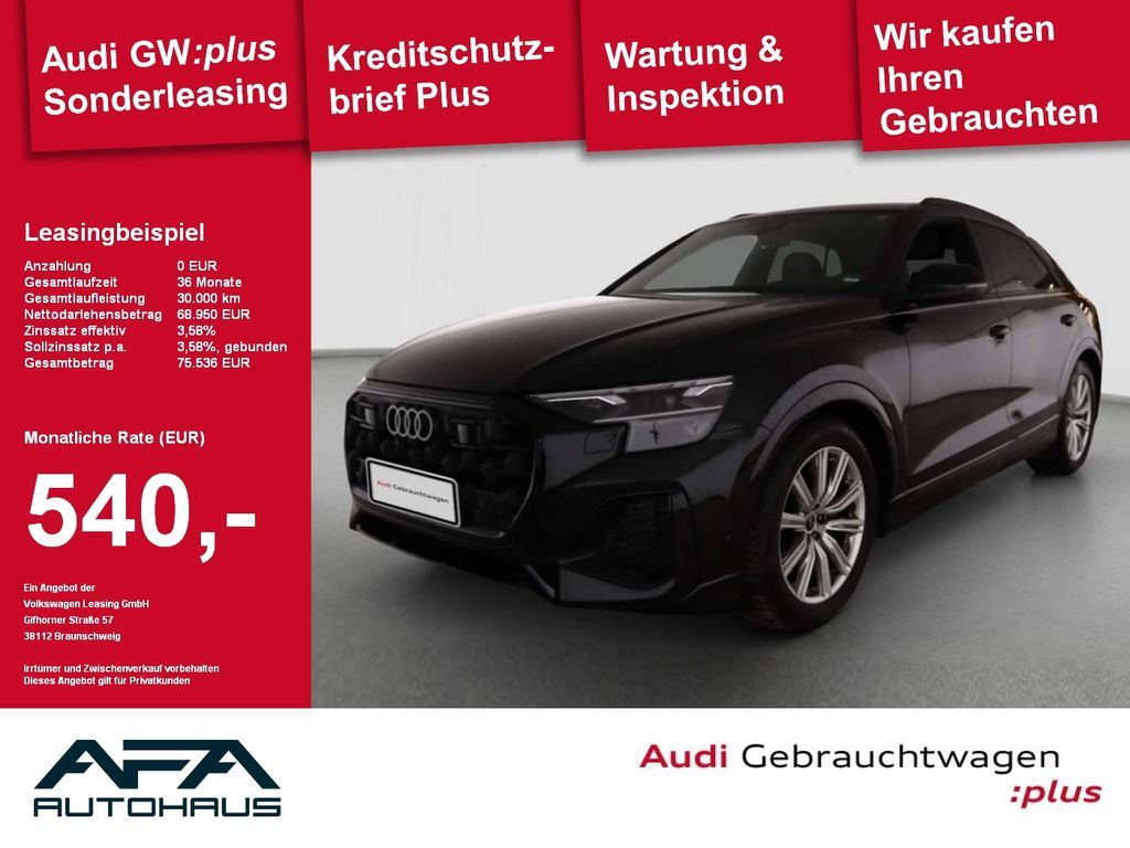 Audi Q8 45 TDI qu. tiptr. Luft*AHK*Matrix*Opt.Schwarz Leasing