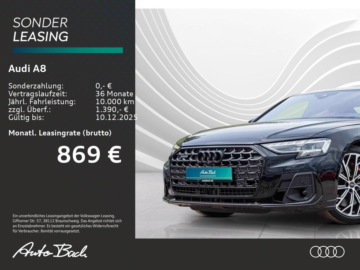 Audi A8 60 TFSI e S-Line qu. 462PS B&O HuD Panorama Leasing