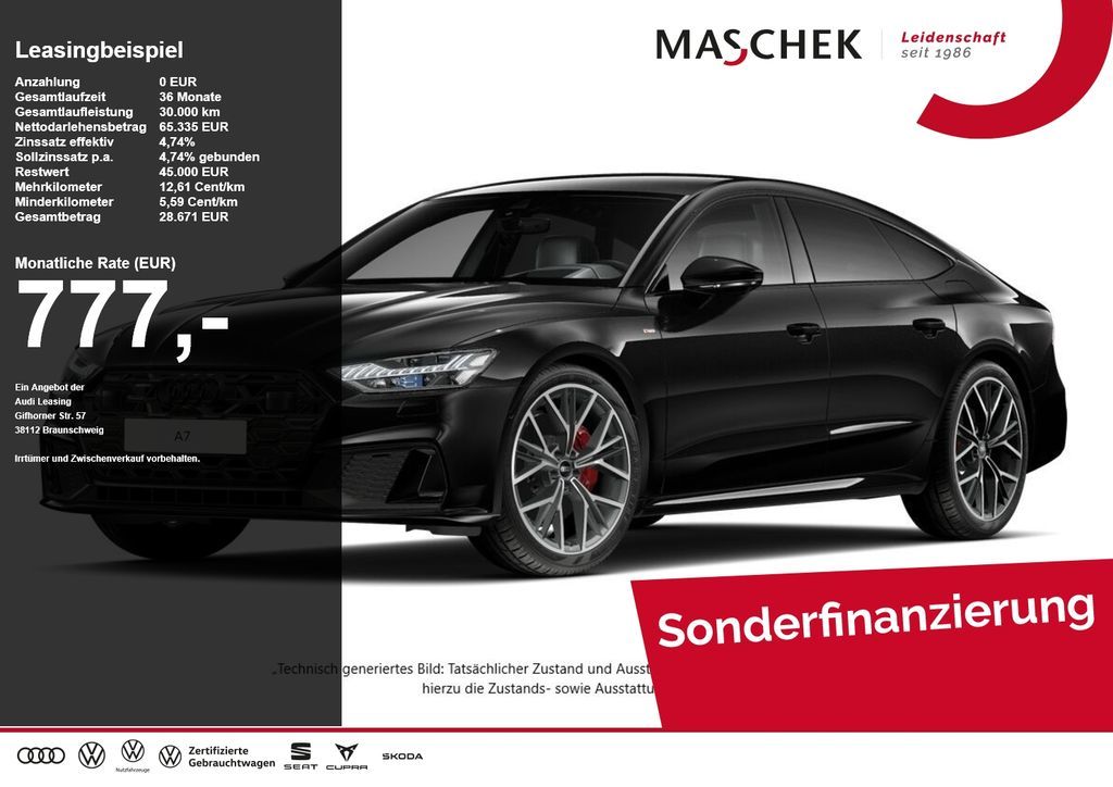Audi A7 Sportback 55 TFSI e HD-Matrix B&O AHK Memory Leasing