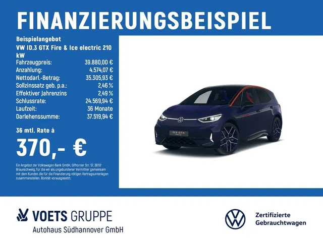 Volkswagen ID.3 GTX Fire & Ice electric 210 kW MATRIX-LED