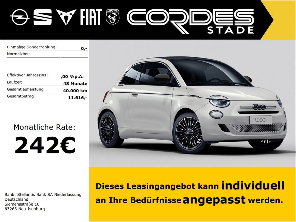Fiat 500C Hybrid Cabrio  LA PRIMA SHZ. Carplay, uvm Leasing