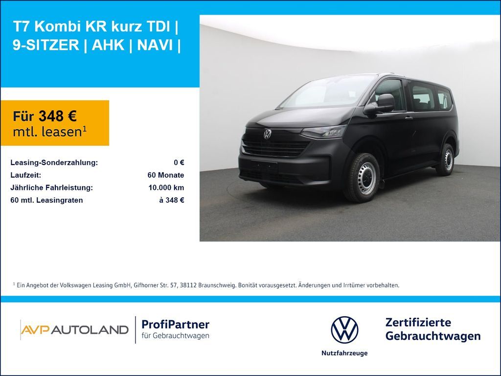 Volkswagen T7 Kombi KR kurz TDI | 9-SITZER | AHK | NAVI | Leasing