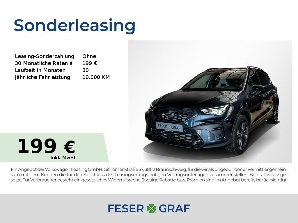 Seat Arona 1.0 TSI DSG FR LED/Navi/Kessy/ACC/ALU18 Leasing