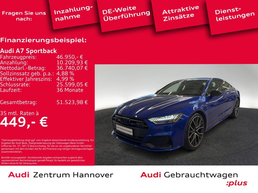 Audi A7 Sportback 45 TDI qu. S-line, HUD, Standh., Ma Leasing