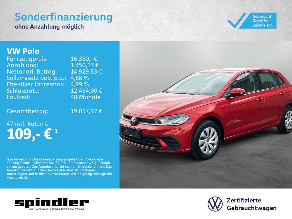 Volkswagen Polo Life 1.0 / App-Connect, LED, SHZ, DAB+, PDC Leasing
