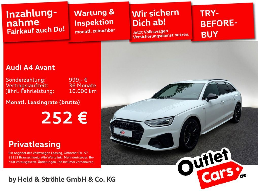 Audi A4 Avant S-Line Black 40TDI 18 NAVI PDC SHZ VIRT Leasing