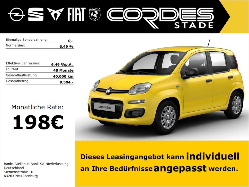 Fiat Panda 1.0 Hybrid 48kW (65PS) POP 198 € ohne Anza Leasing