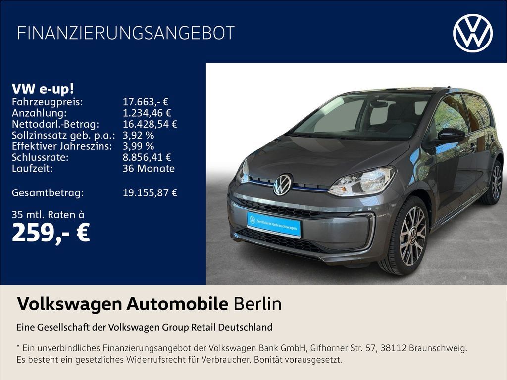 Volkswagen e-up! Style Plus 61 Klima Radio SHZ GRA PDC Leasing