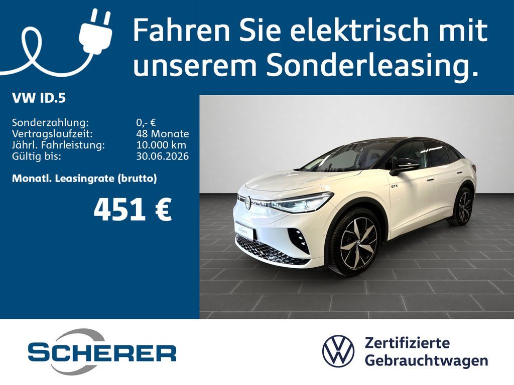 Volkswagen ID.5 GTX 4MOTION 77 kWh, Wärmep., Navi, Sitzh., Leasing