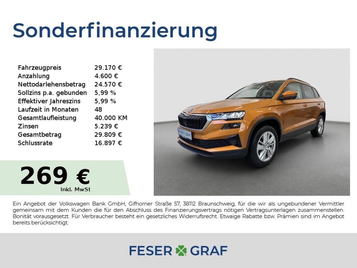Skoda Karoq Selection 1,5l TSI DSG *RFK SHZ PANO NAVI* Leasing