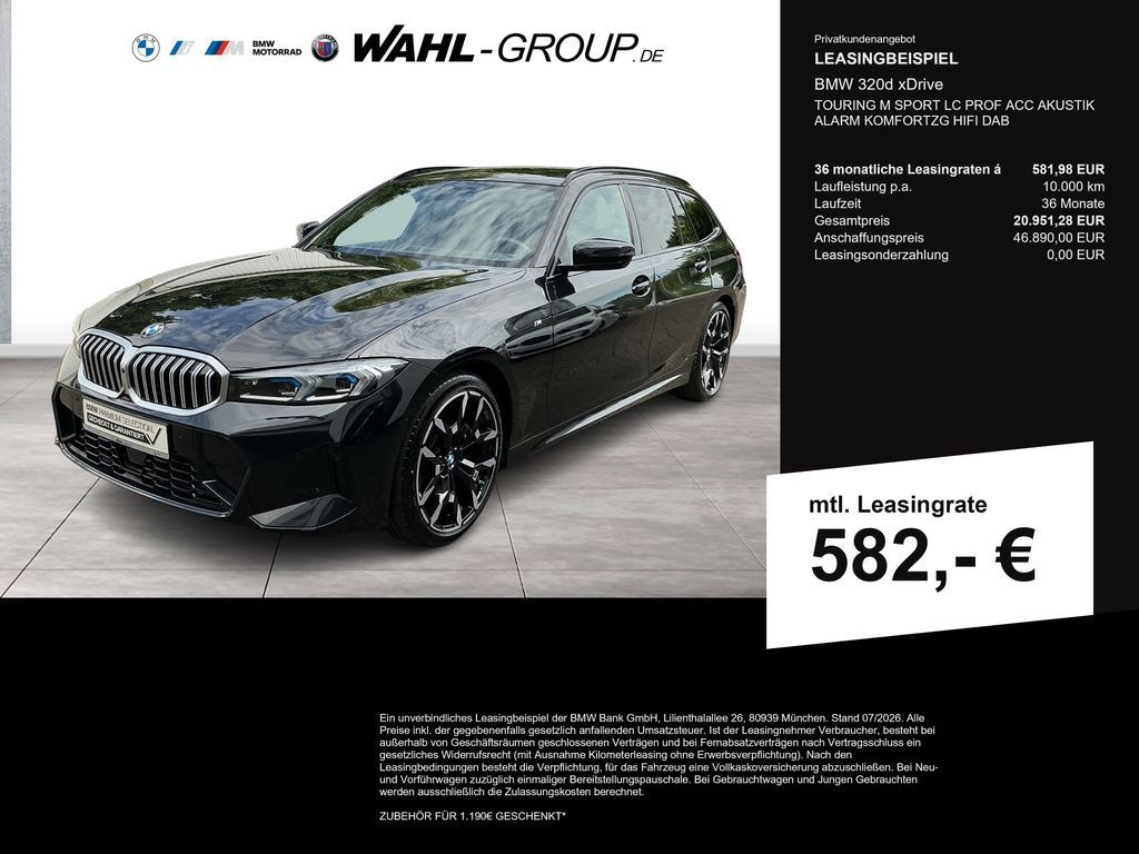 BMW 320d xDrive TOURING M SPORT LC PROF ACC AKUSTIK Leasing